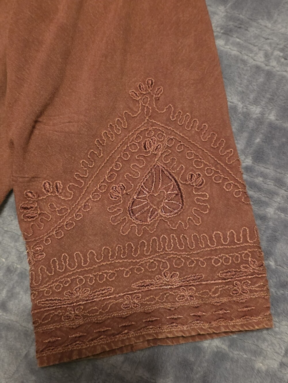 Solitaire Rust Embroidered Peasant Midi Dress/Tunic size 1X - Picture 4 of 11